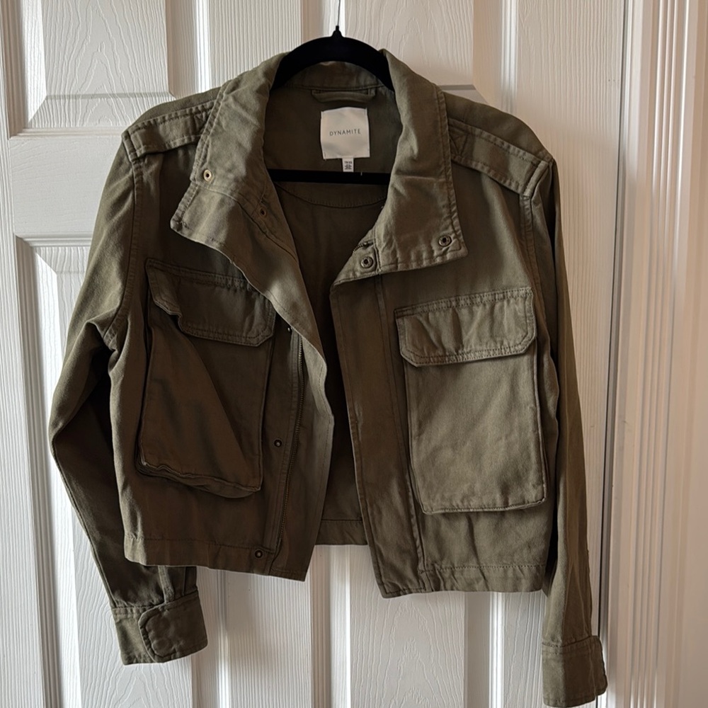 Dynamite Olive Green Denim Jacket